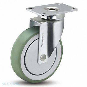 MEDCASTER Plate Caster Swivel 6 Wheel Dia, 56HC89