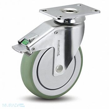 MEDCASTER Plate Caster Swivel 4 Wheel Dia, 56HC51