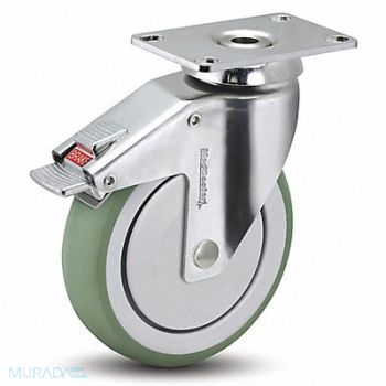MEDCASTER Plate Caster Swivel 4 Wheel Dia, 56HC63