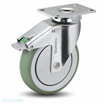 MEDCASTER Plate Caster Swivel 6 Wheel Dia, 56HC90