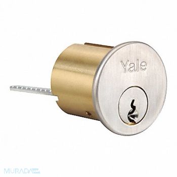 YALE Rim Cylinder Satin Chrome Finish Grade 2, 56HH90