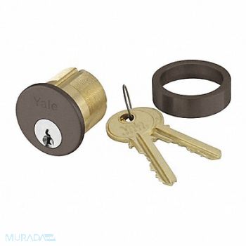 YALE Rim Cylinder Dark Bronze Finish Grade 1, 56HK40