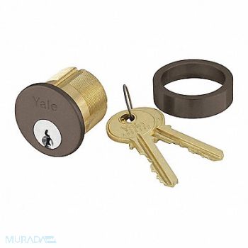YALE Rim Cylinder Dark Bronze Finish Grade 1, 56HL34