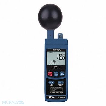 REED INSTRUMENTS Heat Stress Monitor LCD 6 AA Battery, 56HN62