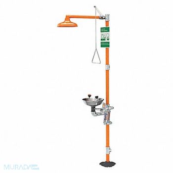 GUARDIAN EQUIPMENT Shower with Eye Wash Galvanized Pipe, 56HV39