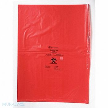 HEATHROW SCIENTIFIC Biohazard Bags 1/2 gal Red PK500, 56HV70
