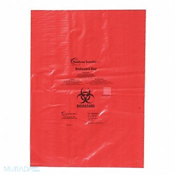 HEATHROW SCIENTIFIC Biohazard Bags 2-3/8 gal Red PK200, 56HV71