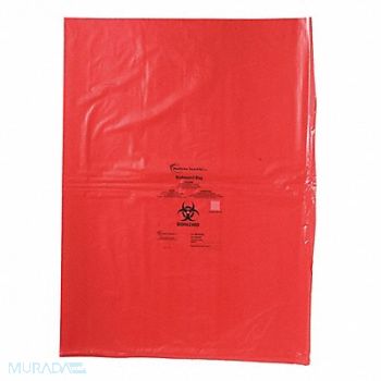 HEATHROW SCIENTIFIC Biohazard Bags 10-9/16 gal Red PK200, 56HV73