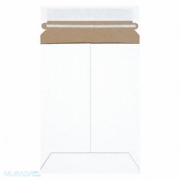 STAYFLATS Mailer Envelopes Chipboard White PK100, 56JJ65
