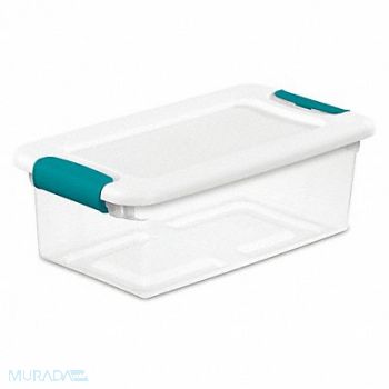 STERILITE Storage Tote Clear/White Polypropylene, 56JU36