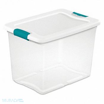 STERILITE Storage Tote Clear/White Polypropylene, 56JU38