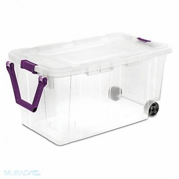 STERILITE Storage Tote Clear Polypropylene, 56JU40