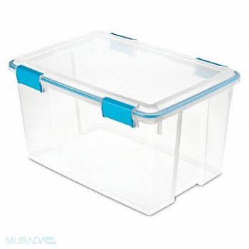 STERILITE Storage Tote Blue/Clear Polypropylene, 56JU44