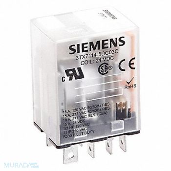 SIEMENS Plug-In Relay 24V DC 15 A 8 Pins, 56JX43