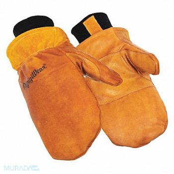 REFRIGIWEAR Leather Gloves Tan XL PR, 56KC83