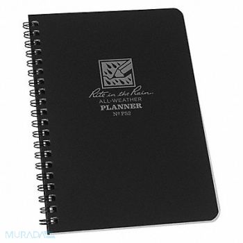 RITE IN THE RAIN Planner 4-1/16 x 7 Sheet Black 1/4 H, 56LU53