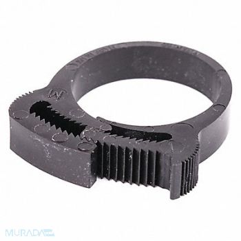 GRAINGER APPROVED Snap-Hose Clamp Black 1.18 Max ID PK50, 56LW37