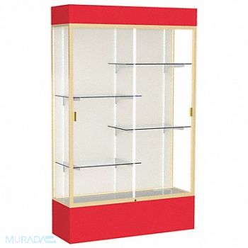 WADDELL DISPLAY Floor Display Case Red 80 H Aluminum, 56TW83