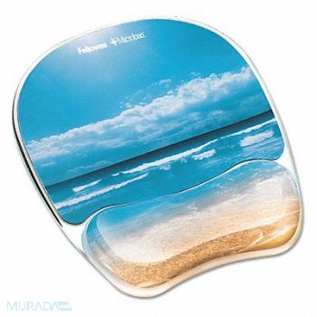 FELLOWES Gel Mouse Pad Wrist Rest 7x9 Sandy Beach, 56XH13