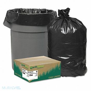 EARTHSENSE COMMERCIAL Can Liners 40 to 45gal. Black PK100, 56XK84