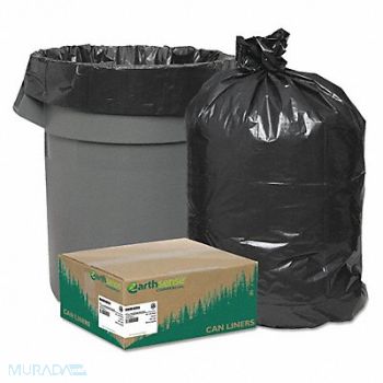 EARTHSENSE COMMERCIAL Can Liners 40 to 45gal. Black PK100, 56XK86