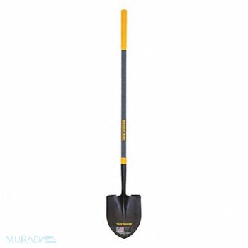 TRUE TEMPER Round Point Shovel Fiberglass Handle, 56YK90