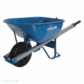JACKSON Steel Wheebarrow FlatFree Tires 6cu. ft., 56YL19