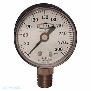 DIXON VALVE COUPLING ABS Dry Gauge 1/4 0-160psi 2 Face, 58DC73
