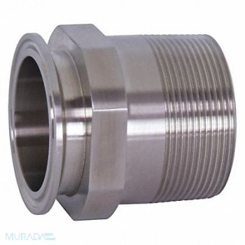 DIXON VALVE COUPLING Male Clamp Adapter 304SS 2 OD 2 NPT, 58DD52