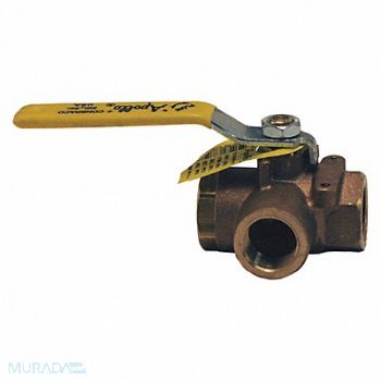 DIXON VALVE COUPLING Brass Diverting 3Way Ball Valve L 3/4, 58CT68