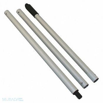 KRAFT TOOL Aluminum Broom Thread Handle 5 ft 3 pcs, 58EJ78