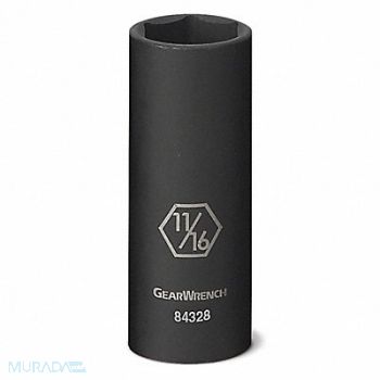 GEARWRENCH Deep Impact Socket 3/8 Drive 6pt 11/16, 58LD18