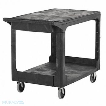 RUBBERMAID COMMERCIAL PRODUCTS Medium Utility Cart 2 Shelf Black, 58LL79