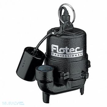 FLOTEC Effluent Pump Cast Iron 3/4 Solids 1/3HP, 58MW84