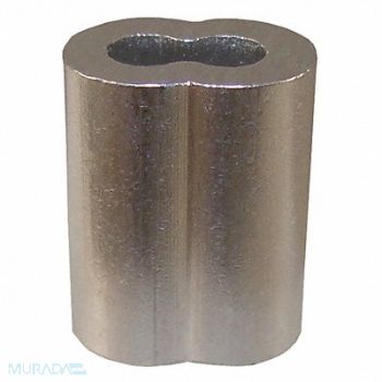 LOCOLOC Aluminum Sleeve Fit 1/4 Cable PK50, 58MY30