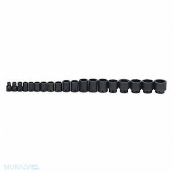 WILLIAMS Impact Socket Set 1/2 D 6Pt 19pcs. SAE, 58UF83