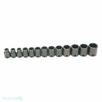 WILLIAMS Impact Socket Set 3/8 D 6Pt 13pcs., 58UK31