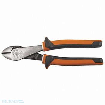 KLEIN TOOLS Cutting Pliers Slim Handle Angled Nose, 58UR86