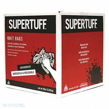 SUPER TUFF Premium Knit Painter Rags 8 lb Box, 58UU45