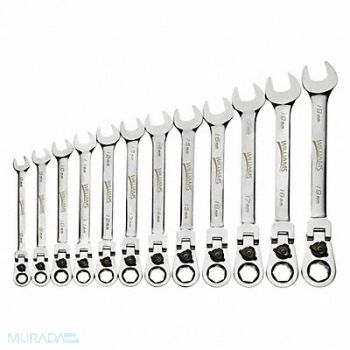 WILLIAMS Wrench Set Flex-Head 12 pcs., 58XG48