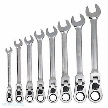 WILLIAMS Flex-Head Rat Combo Wrench Set 8 pcs., 58XG49