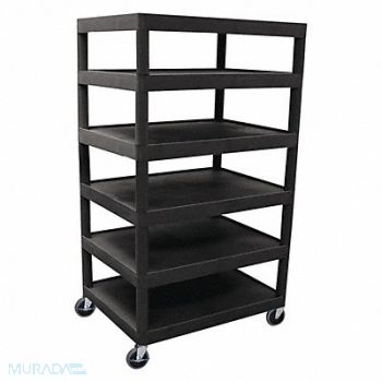 LUXOR Utility Cart Six Flat Shelf, 58ZX52