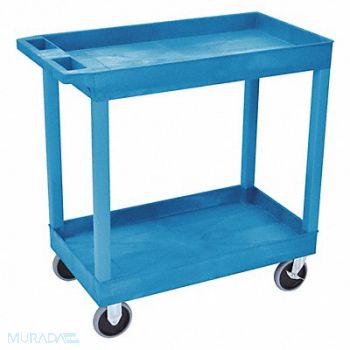 LUXOR High Capacity (2)Tub Shelves Cart, 58ZX60