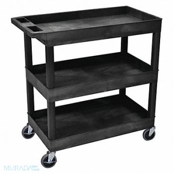 LUXOR High Capacity (3) Tub Shelves Cart, 58ZX63