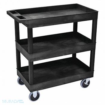 LUXOR High Capacity (3) Tub Shelves Cart, 58ZX65