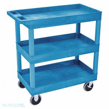 LUXOR High Capacity (3) Tub Shelves Cart, 58ZX66