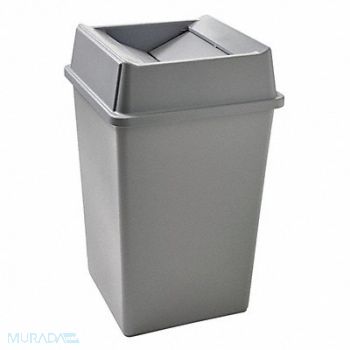 RUBBERMAID COMMERCIAL PRODUCTS Trash Can Gray 27-5/8 H, 59JM13