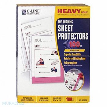C-LINE PRODUCTS Page Protector Poly 11 x 8.5 PK100, 59PD91