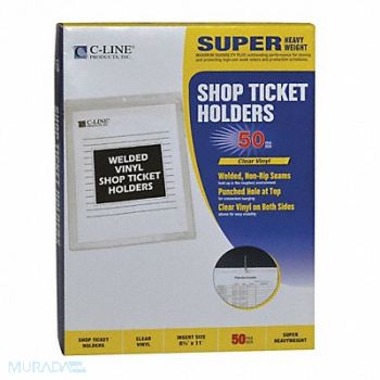C-LINE PRODUCTS Shop Ticket Holder Clear 8.5 x 11 PK50, 59PE55
