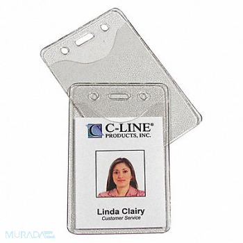 C-LINE PRODUCTS Badge Hldr Vertical 2-3/8x3-3/8 PK100, 59PE78